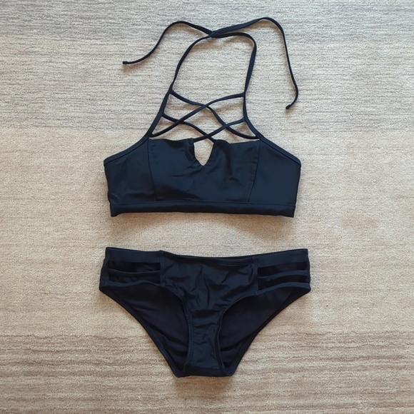 aerie Other - Aerie S Black Strappy Bikini